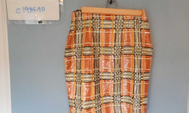 orange plaid skirt