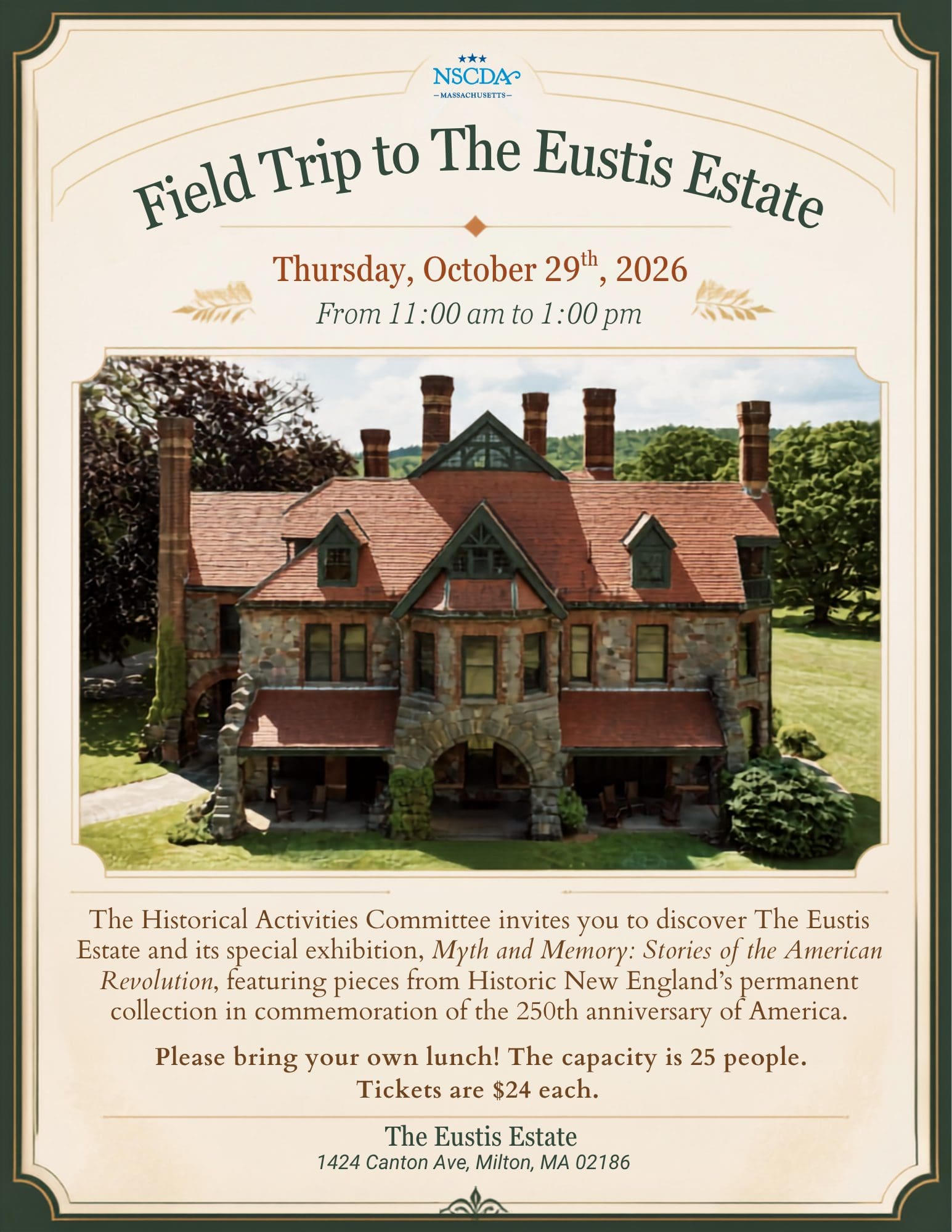(Members Only) Field Trip to The Eustis House